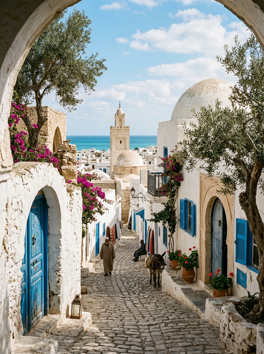Historic traditional architecture and coastal heritage of Djerba island